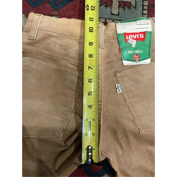 NWT NOS Levi’s Corduroy Big Bell Bottom Pants 80s 784-1523 Tan 25 X 29 Flared